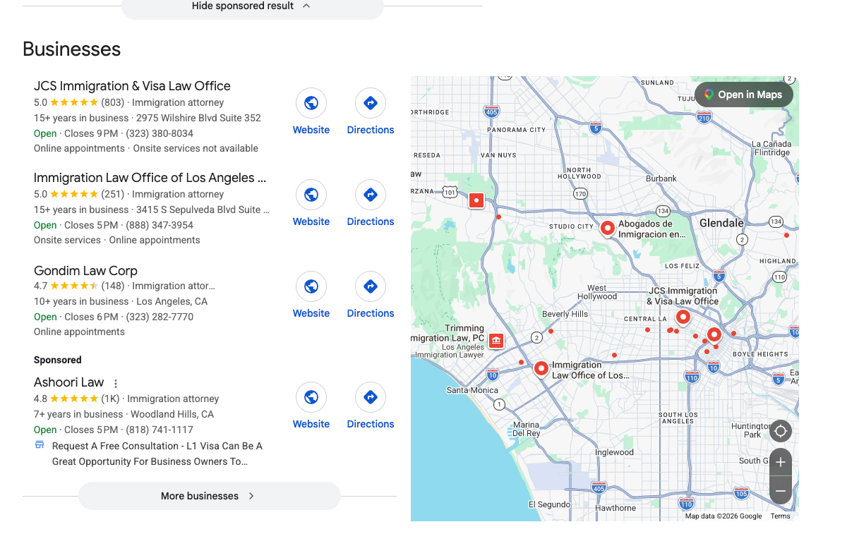 Gondim Law Corp Google Maps Ranking