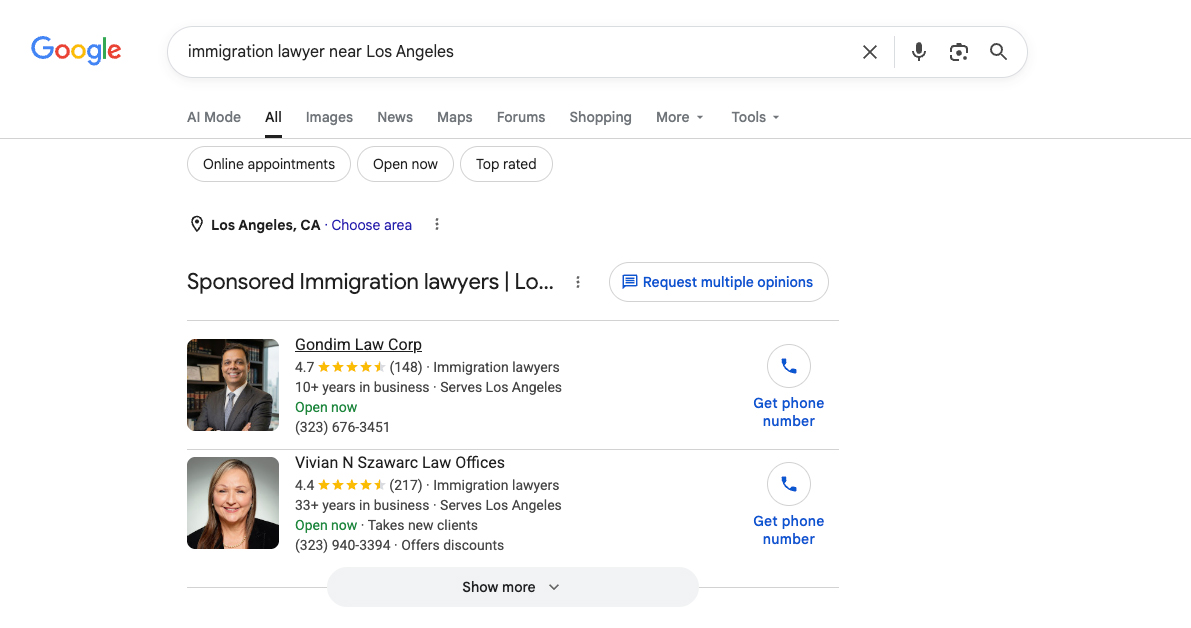 Google Maps Local Pack with LSA