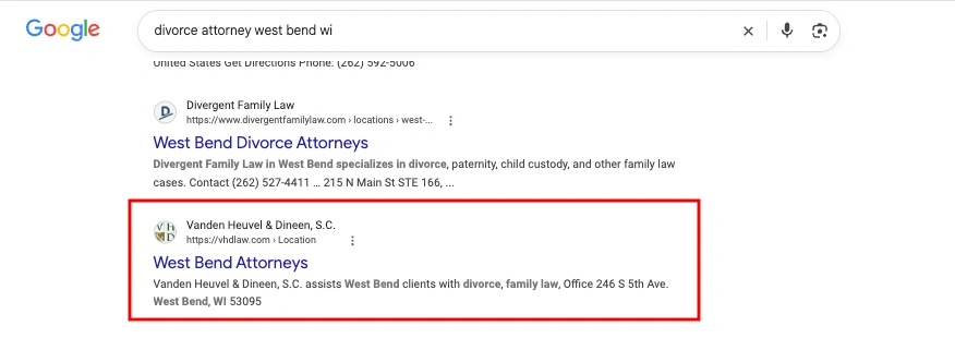 Result for divorce attorney west bend WI