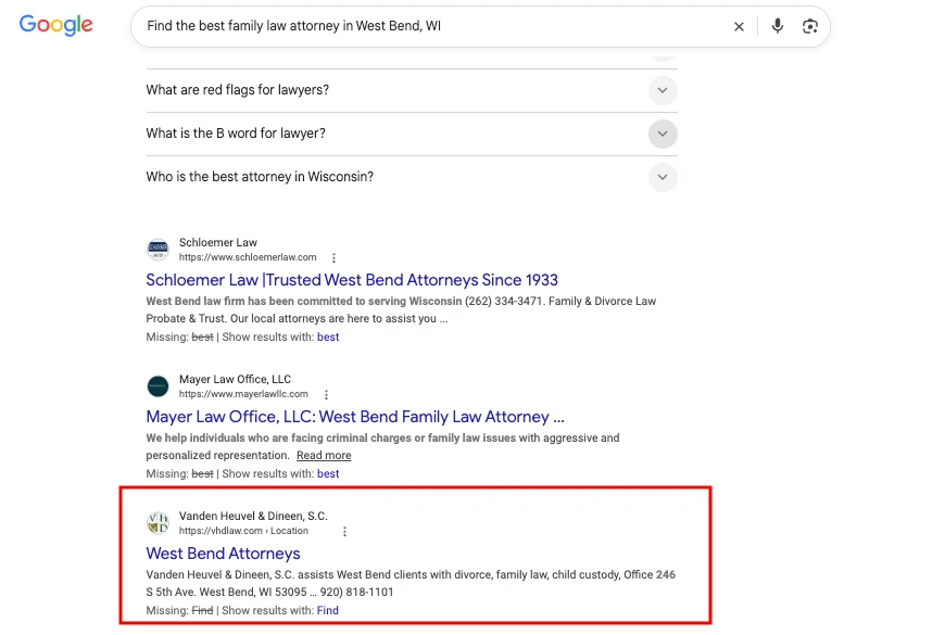 Result for Find the best family law attorney in West Bend, WI