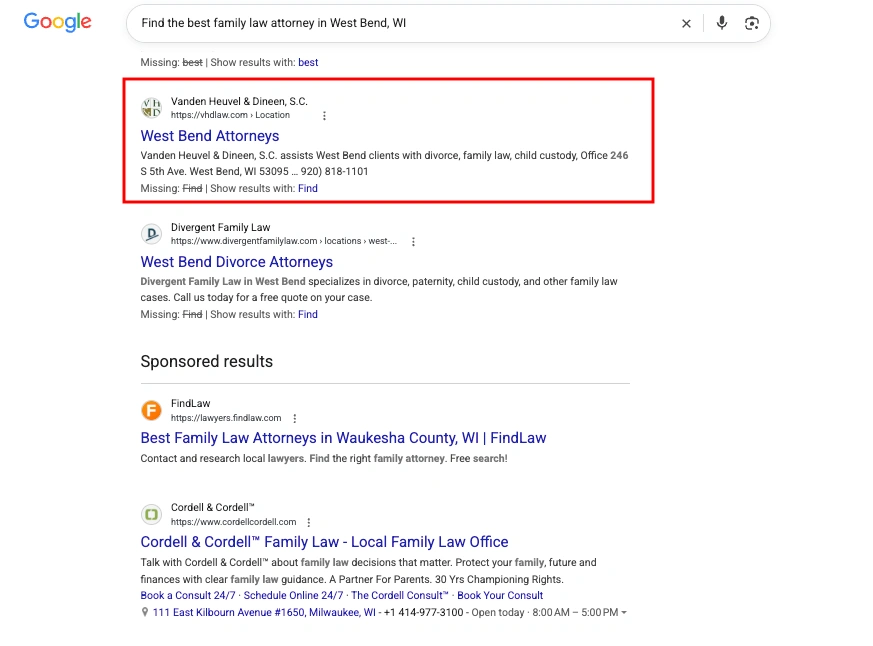 Result for Find the best family law attorney in West Bend, WI