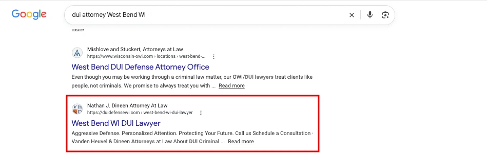 Result for dui attorney West Bend WI
