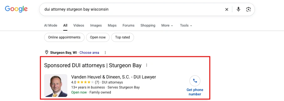 Result for dui attorney sturgeon bay wisconsin