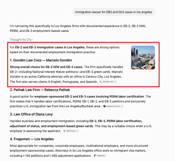 Result for immigration lawyer for EB2 and Eb3 cases in los angeles