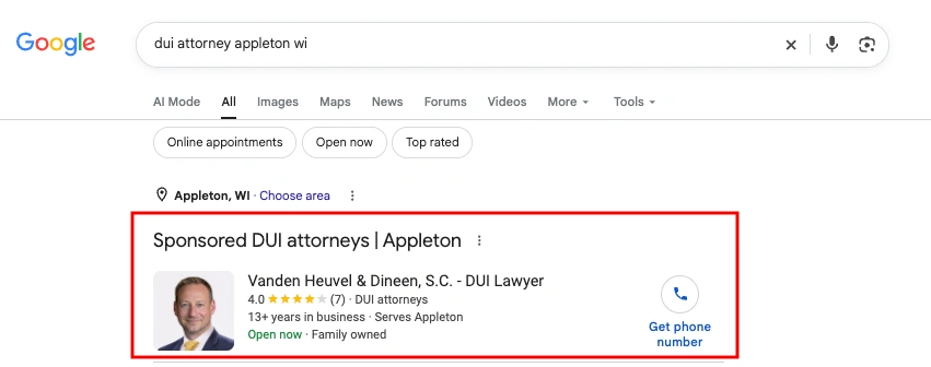 Result for dui attorney appleton wi
