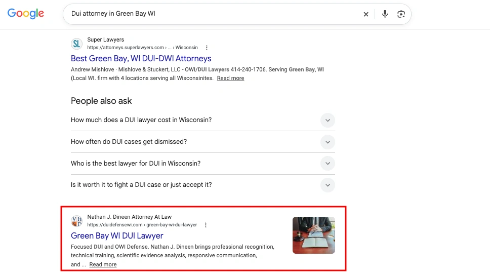 Result for Dui attorney in Green Bay WI