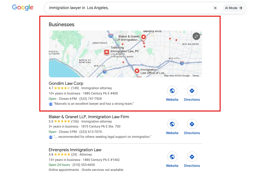 Result for immigration lawyer in Los Angeles,